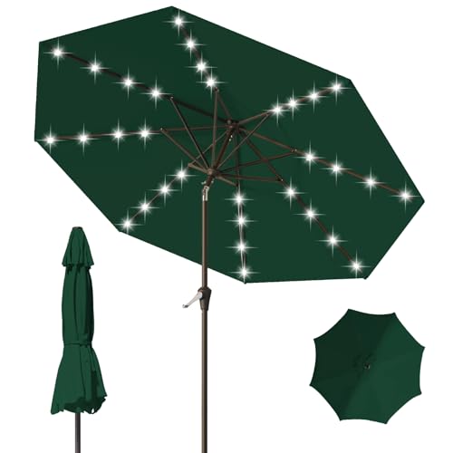 9FT Patio Umbrella with Solar Lights (Tobeos)