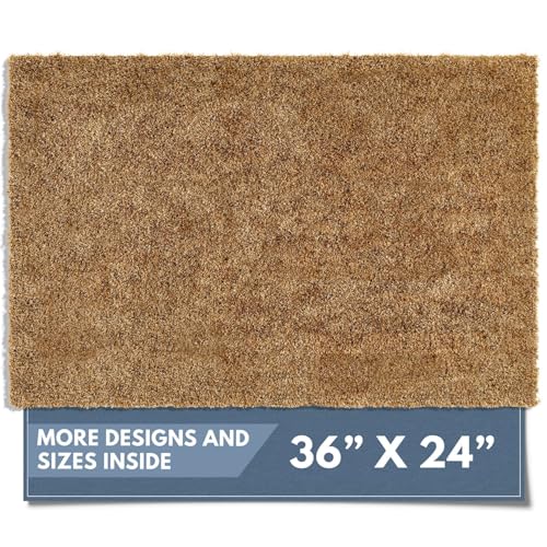 Barnyard Designs Doormat Welcome Mat for Outdoors, Large Front Door Entrance Mat, Brown (Blank, 36x24)