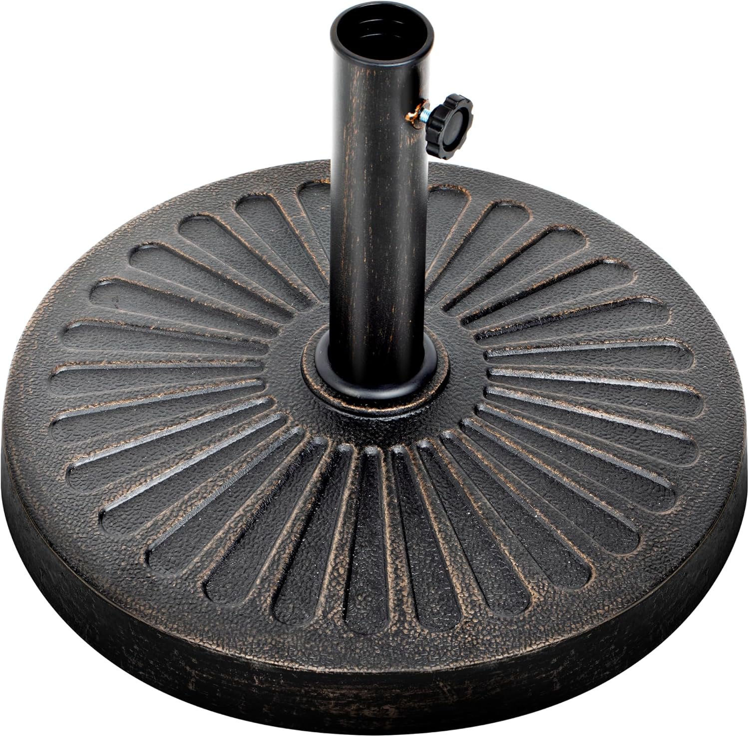 Simple Deluxe 31 LBS 18 in Heavy Duty Round Stand Market Umbrella Base for Patio Outdoor, Deck, Classic-Black