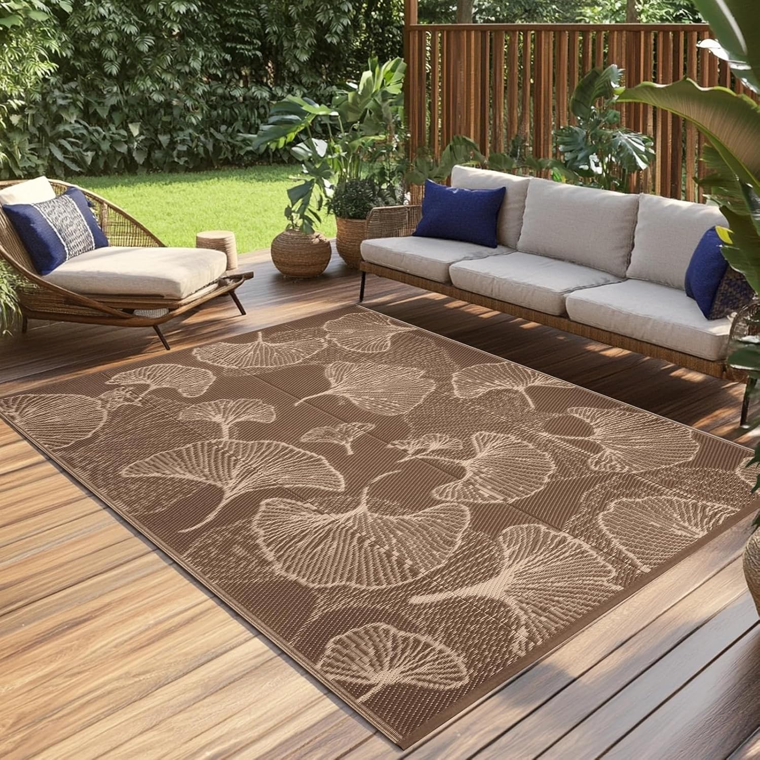 Pcinfuns Outdoor Patio Rugs 6'x9' Waterproof