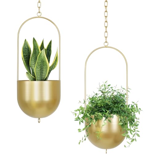 6-Inch Gold Hanging Planter