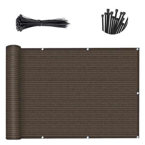 SUNLAX Custom Size 3'3"x28' Brown Fence Covering Privacy Screen Windscreen with Bindings & Grommets,Heavy Duty for Commercial and Residential, 90% Blockage, Cable Zip Ties Included