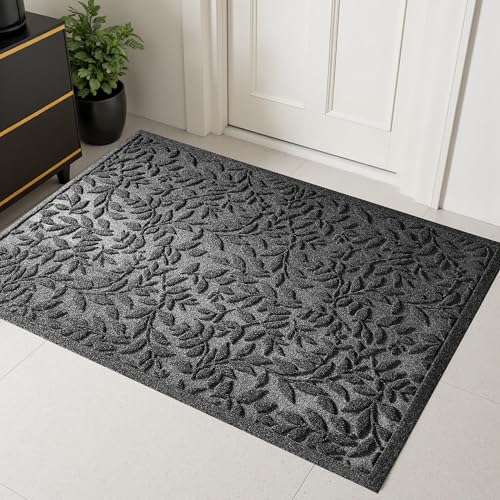 VivaNest Grey Leaves Mat