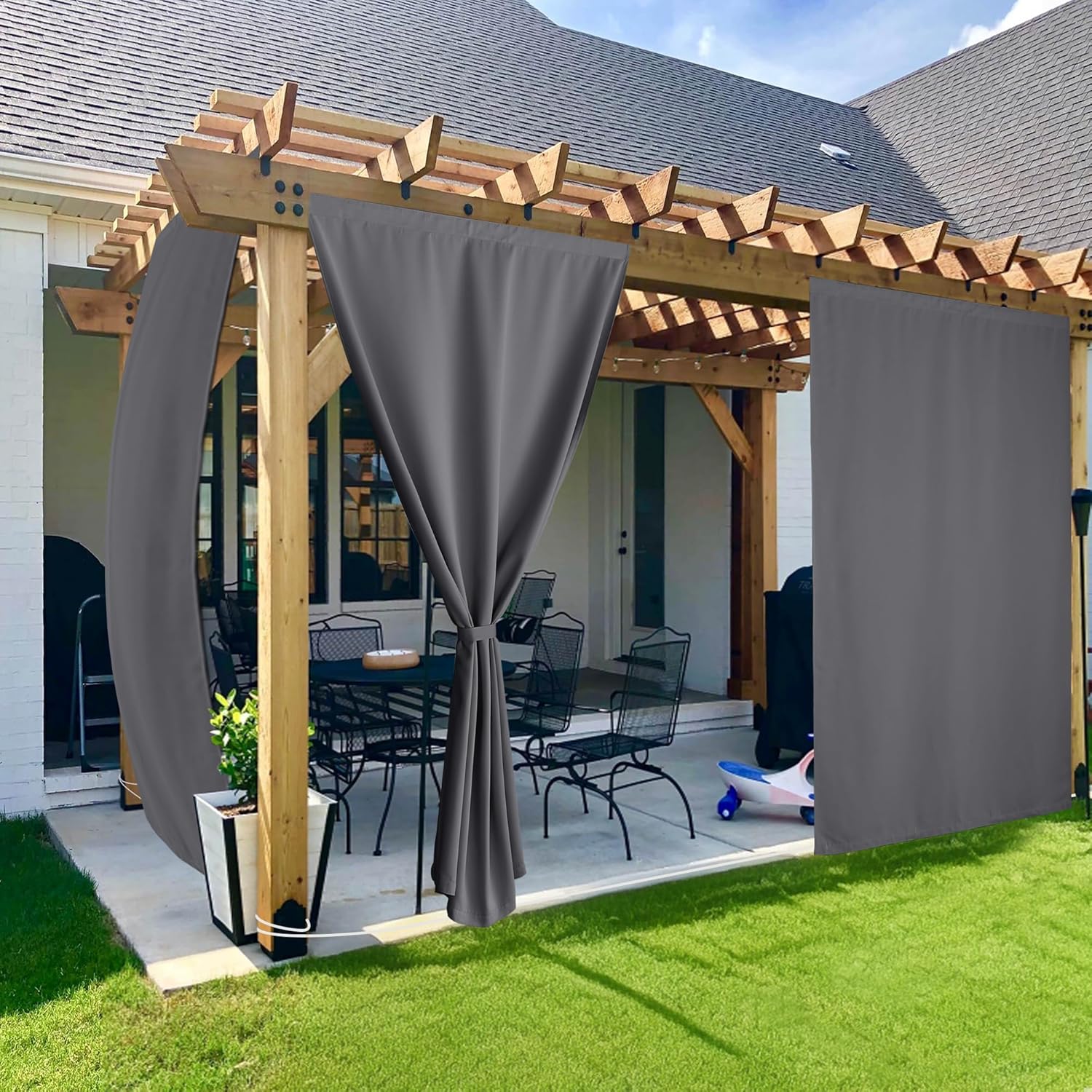 NICETOWN 2 Panels Outdoor Curtains (96in)
