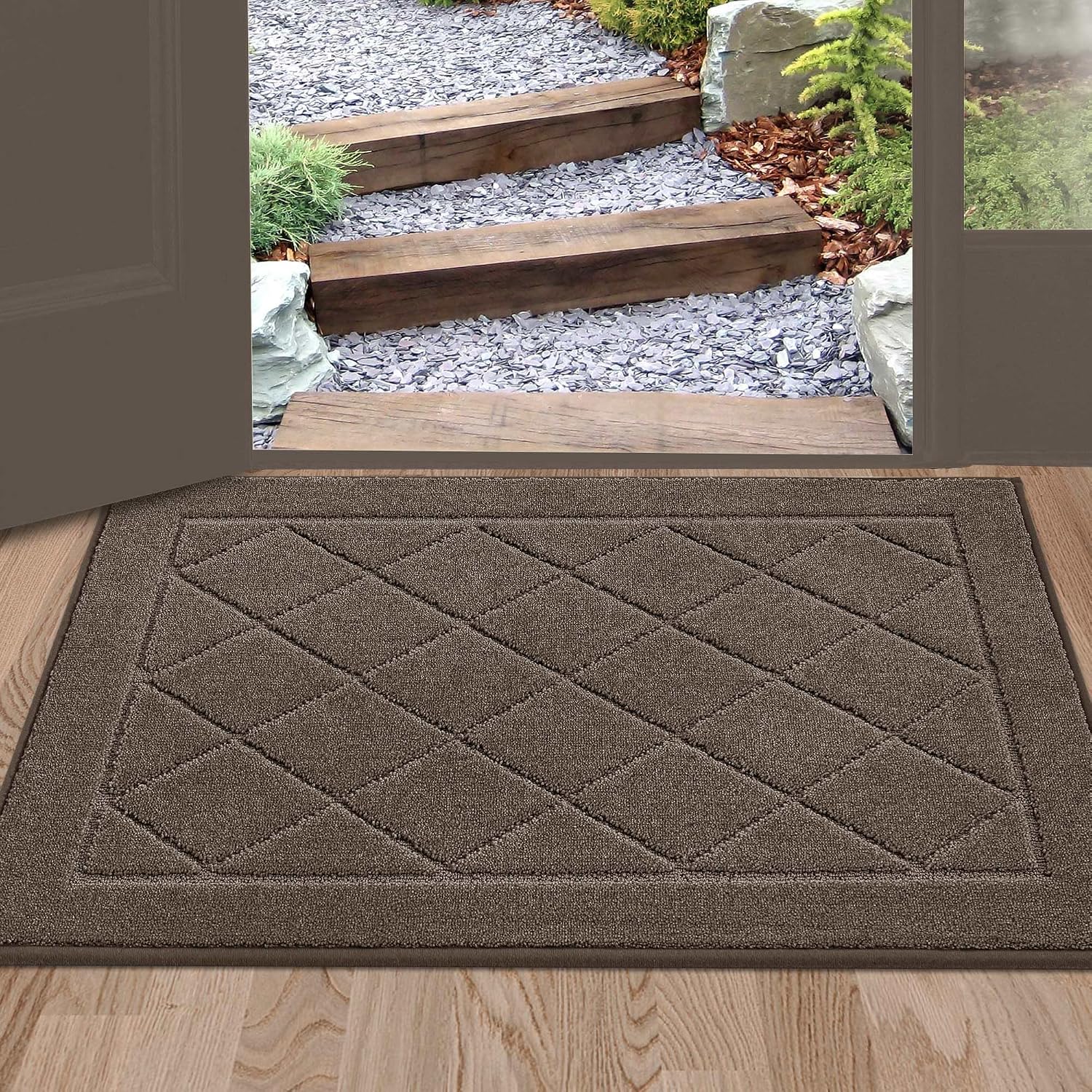 BEQHAUSE Dirt Trapper Door Mat (Light Brown)