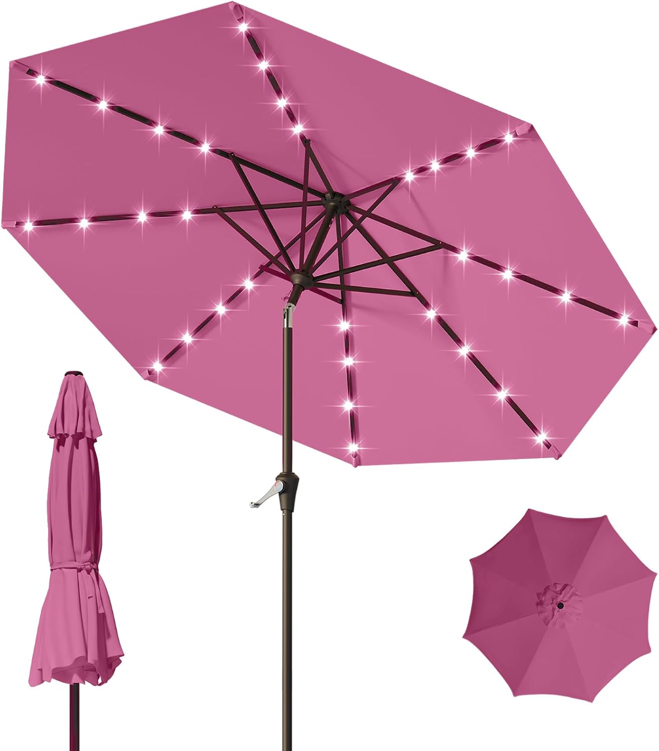 Tobeos 9FT Solar Lighted Umbrella