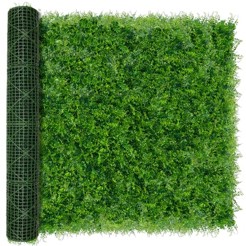 Greenery Faux Grass Wall Backdrop 72"x128" (64 SQFT) UV-Anti Artificial Green Boxwood Panel for Patio Balcony Privacy & Ivy Fence Covering Privacy, Garden, Backyard Wall Backdrop Decor