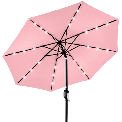 10ft Solar LED Patio Umbrella (Carnation)