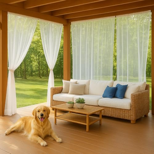 Draphelle 10 x 10 ft Outdoor White Tulle Backdrop Curtains