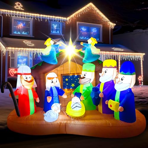 EAONE 8 FT Lighted Nativity Inflatable