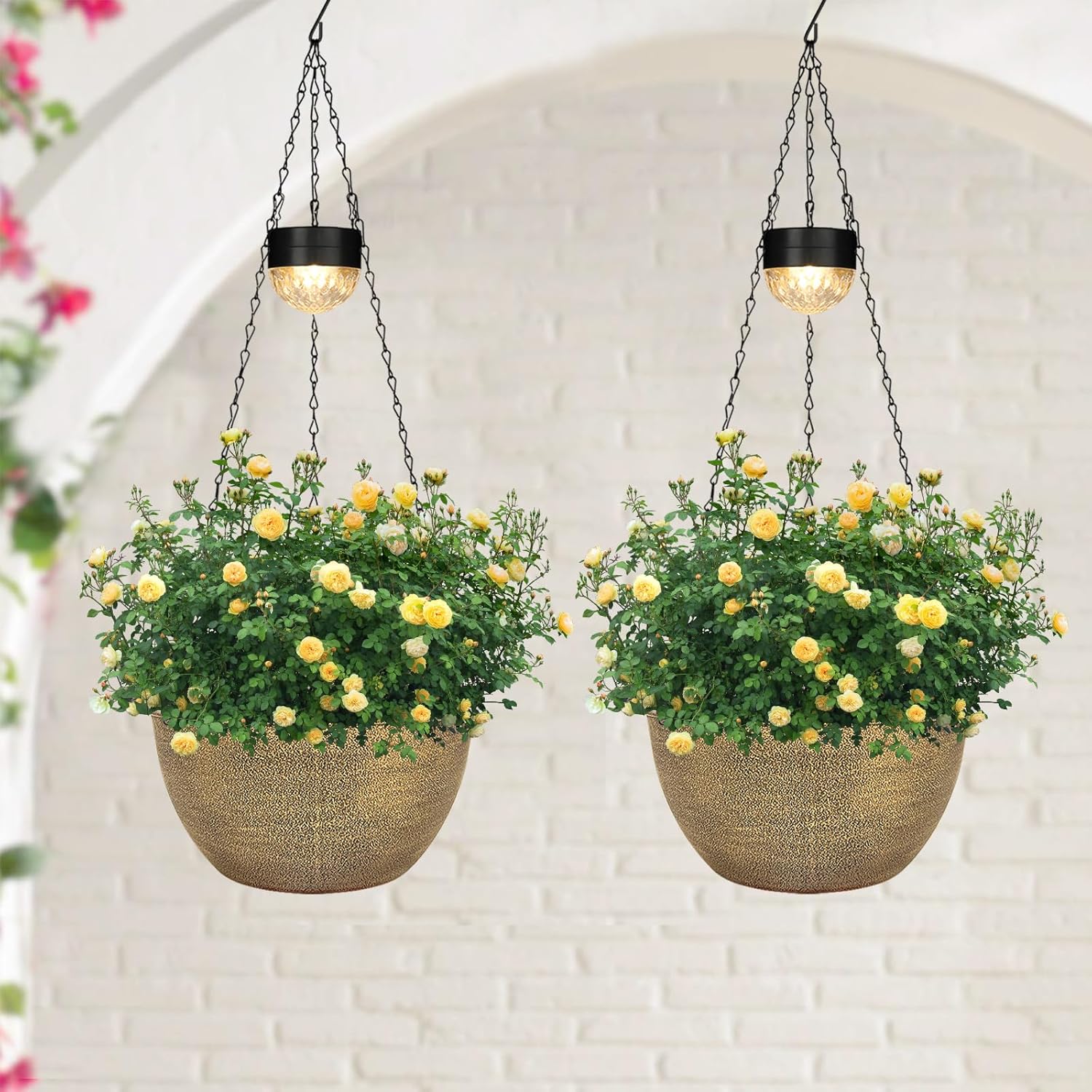 SUNNYPARK Solar Hanging Planters (Copper)