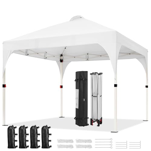 Yaheetech 10x10 Pop Up Canopy (Silver-Coated White)