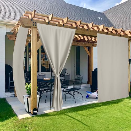NICETOWN 2 Panels Outdoor Curtains (Peel/Stick)