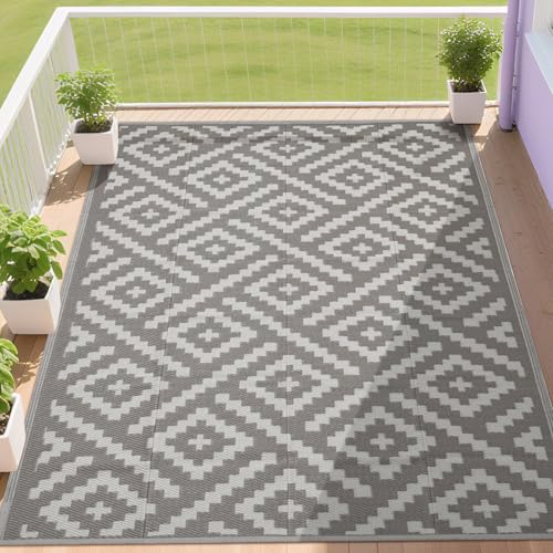 RURALITY Outdoor Rugs 8x10 (Coffee&Beige)