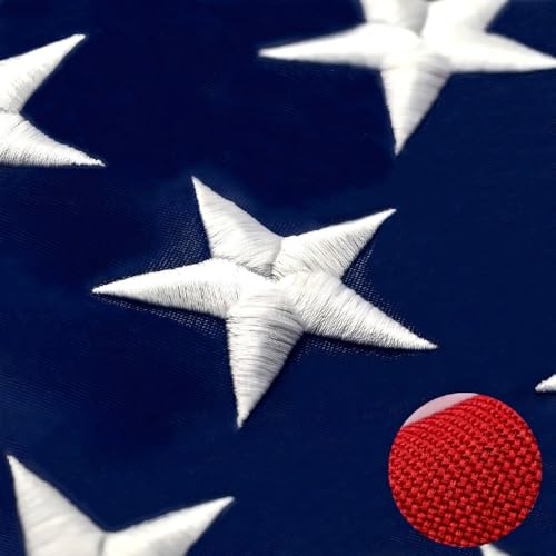 Premium American Flag Heavy Duty 6x10, TearProof & Waterproof High Wind Resistant Outdoor US Flag with Embroidered Stars, Sewn Stripes, Brass Grommets for All-Weather Durability Reinforced Long Lasting