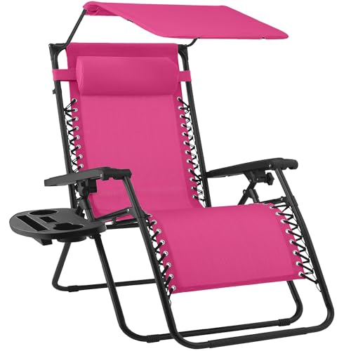 Best Choice Products Folding Zero Gravity Chair (Hot Pink/Black)
